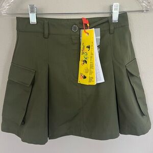Off-White Kids embroidered-logo pleated cargo skirt